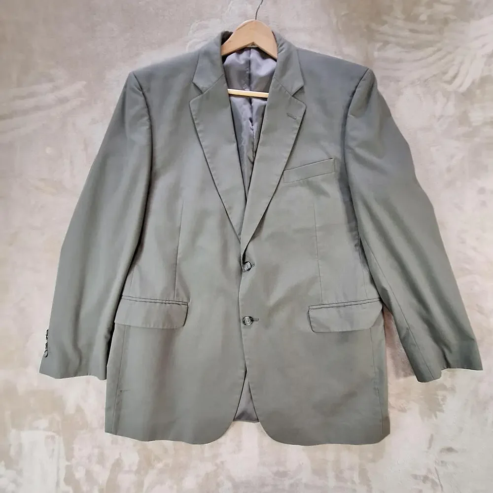 Jos A Bank Sport Coat Mens 46 Long Green Solid Single Vent 2 Button Jacket